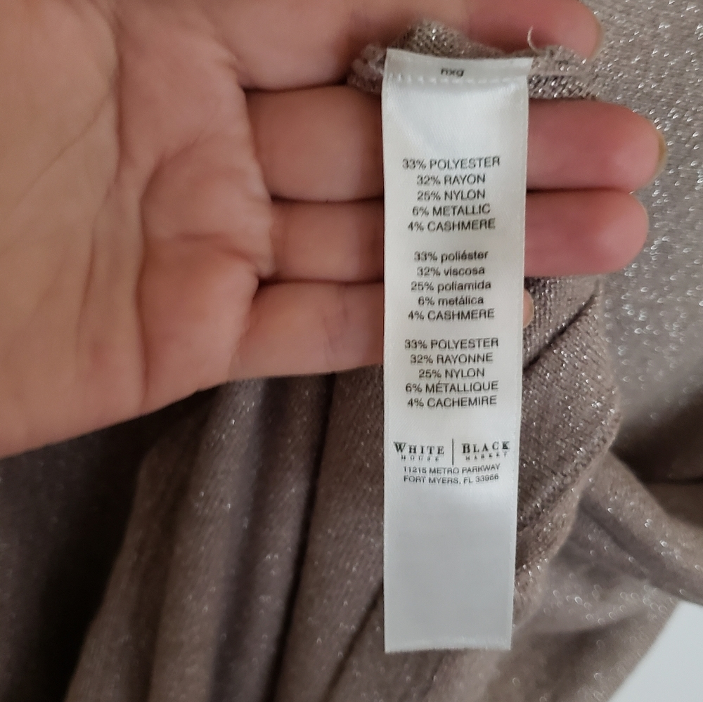 *SOLD*WHBM Slouchy Neck Tan Sweater Dress Cashmere Blend Medium - Picture 9 of 10